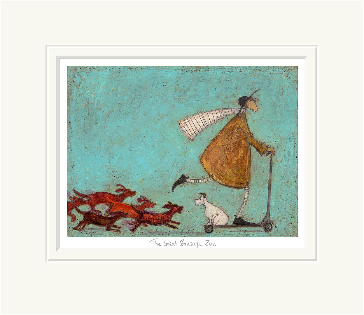 The Great Sausage Run - Sam Toft Limited Edition Mounted Print